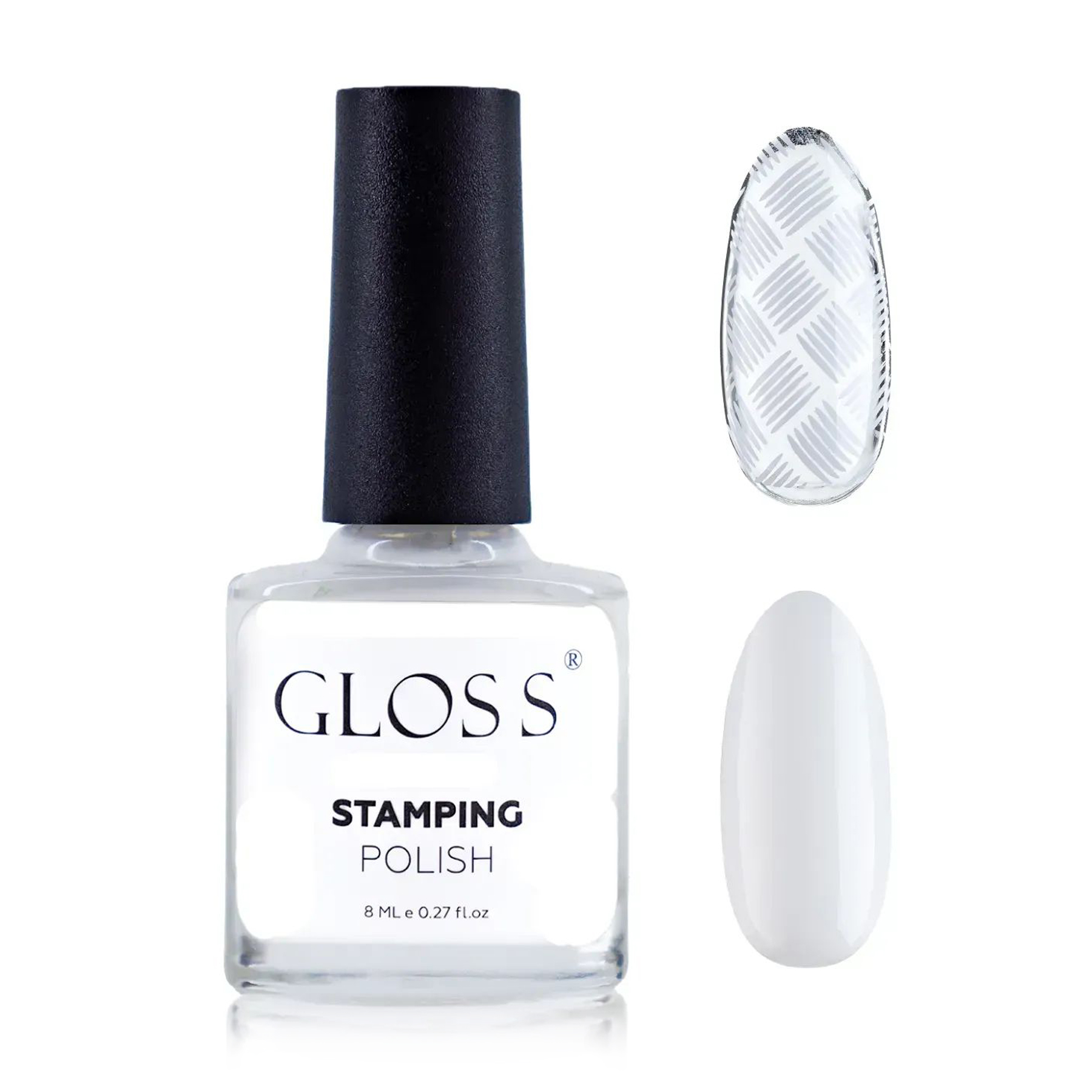 Лак для стемпінгу Gloss Stamping Polish 02 Білий, 8 мл