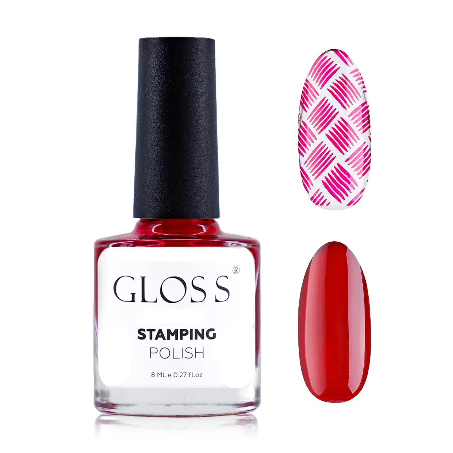 Лак для стемпінгу Gloss Stamping Polish 07 Насичений вишневий, 8 мл