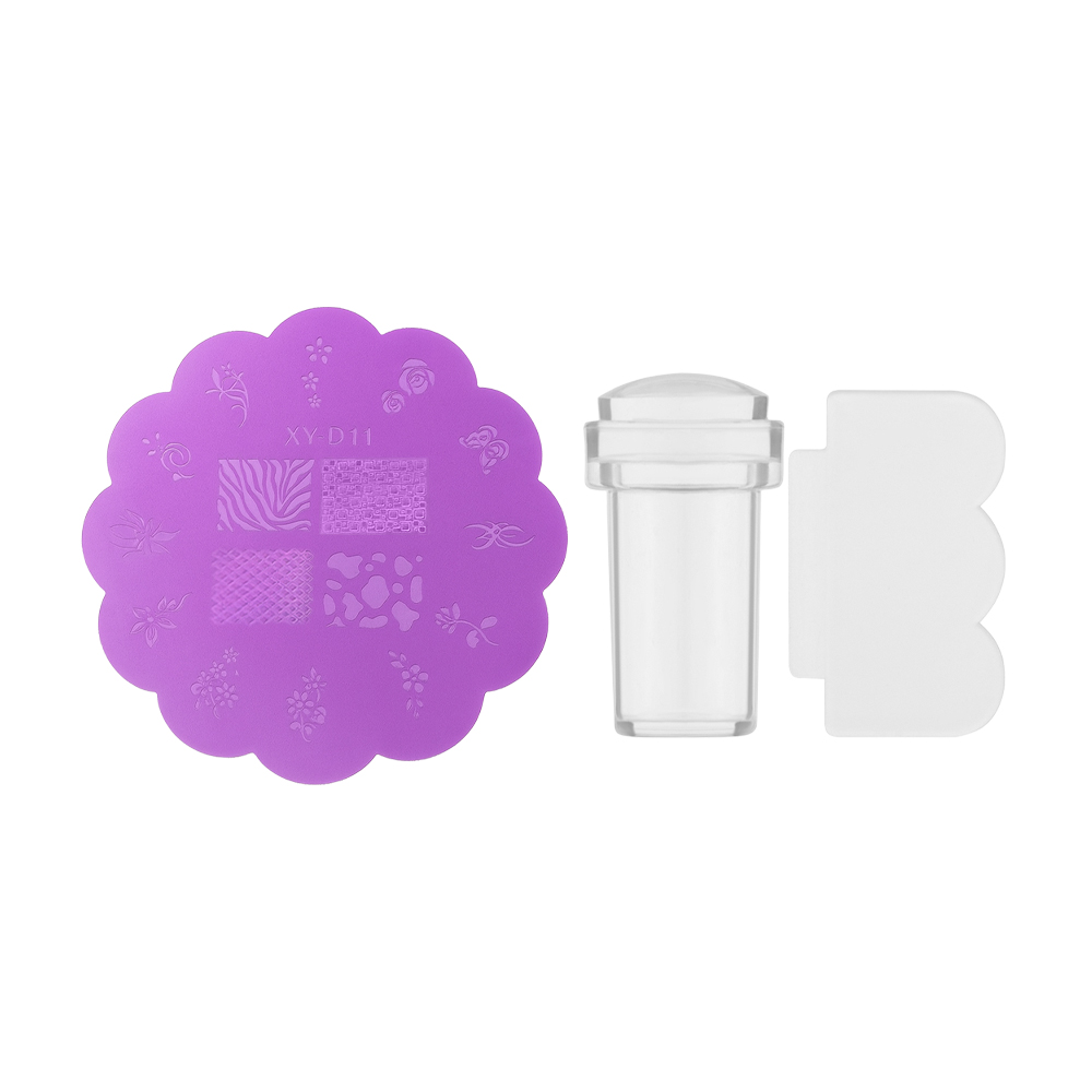 Набір для стемпінгу Nails Molekula Professional Stamoing Kit Small (пластина трафарет, 1 шт + штамп, 1 шт + скребок, 1 шт)
